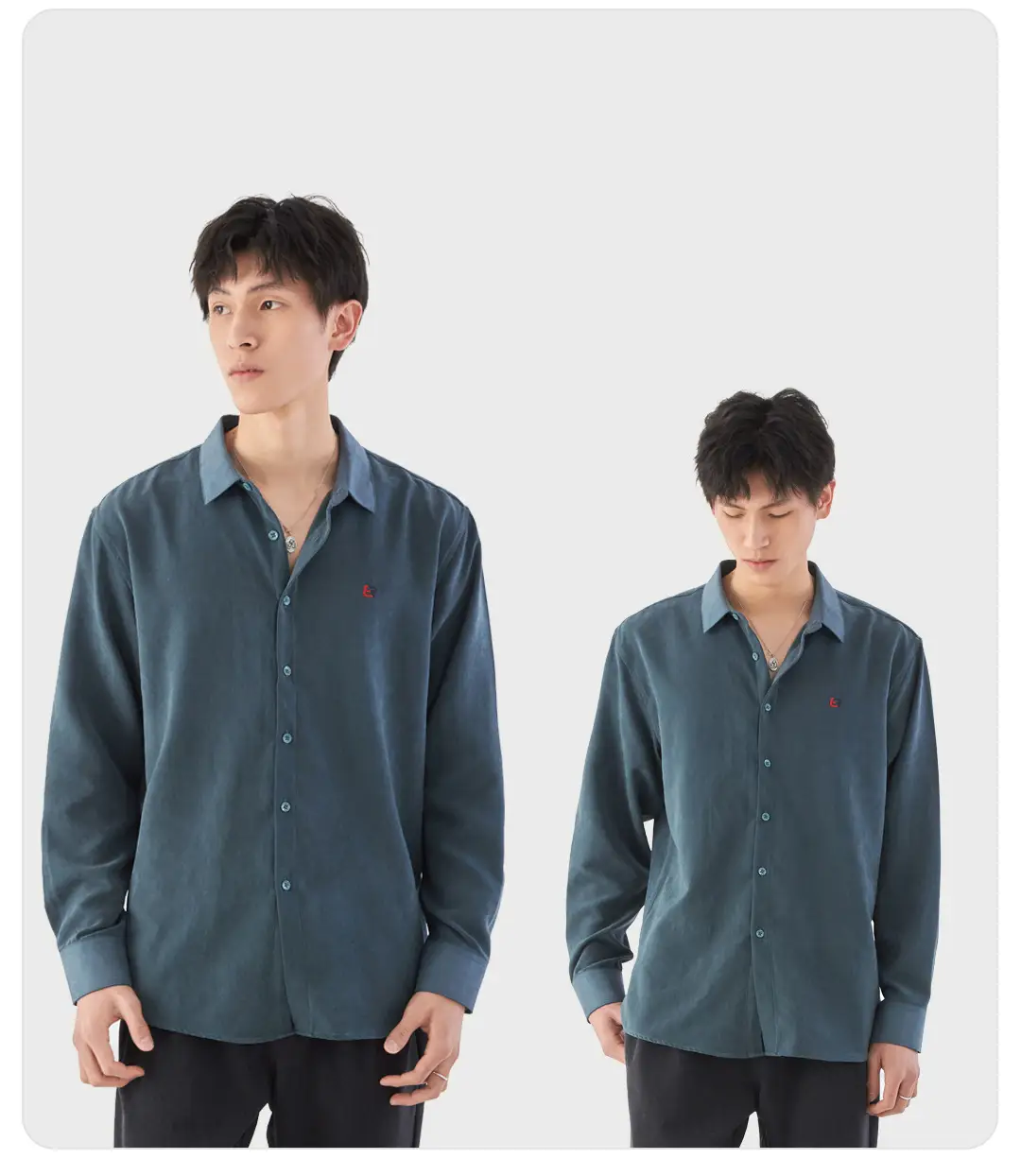 Dongyu Men's Long Sleeve Tan Shirt with Embroidered Logo — feature 13