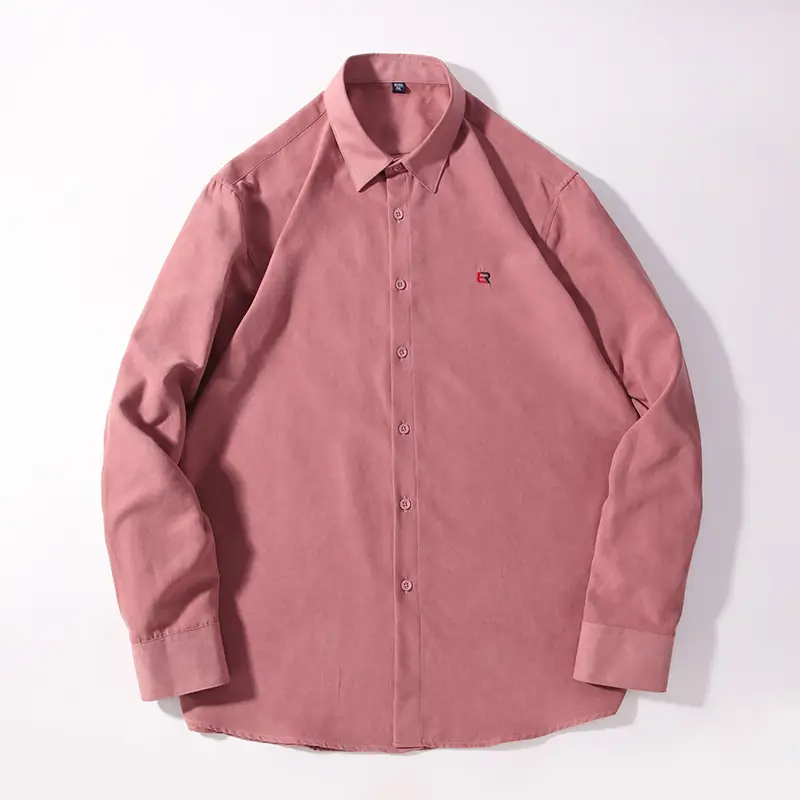 Dongyu Men's Long Sleeve Tan Shirt with Embroidered Logo - Image 6