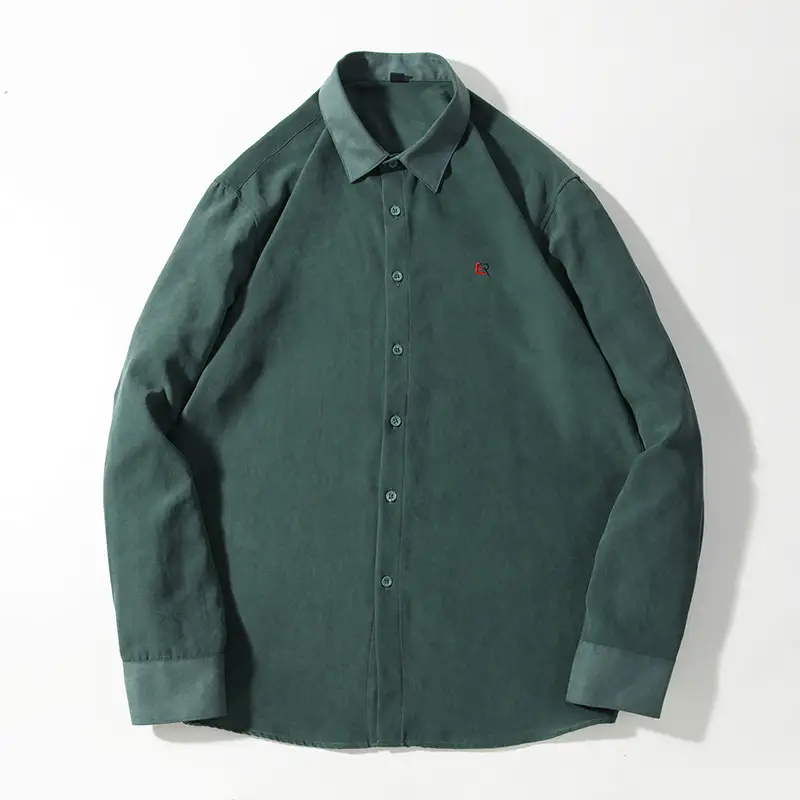 Dongyu Men's Long Sleeve Tan Shirt with Embroidered Logo - Image 7
