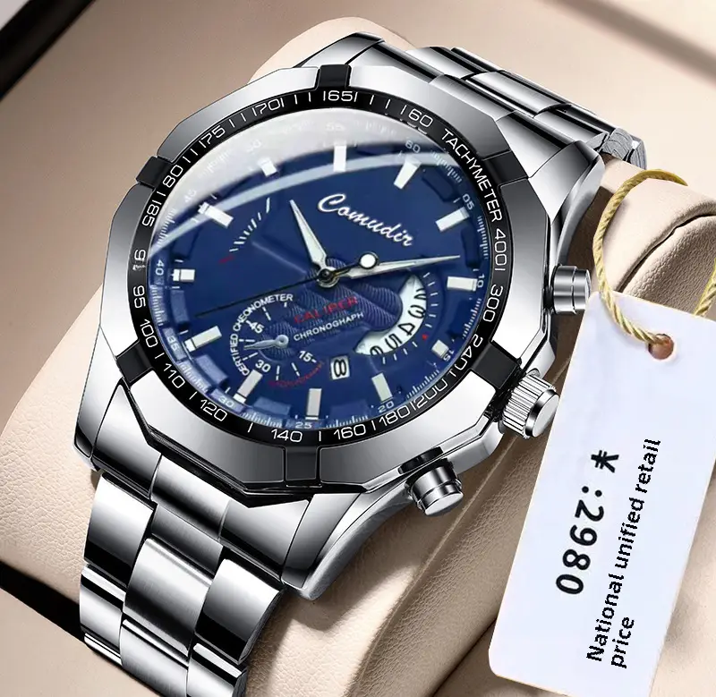 A generation of automatic movement watch men's calendar waterproof luminous non-mechanical watch large dial cross-border new