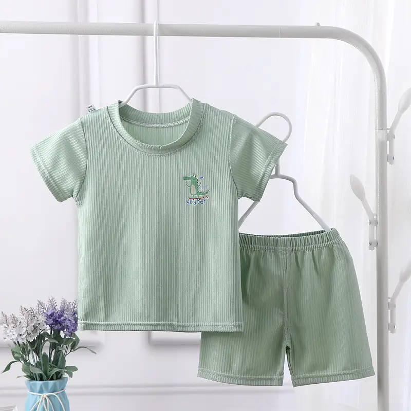 Light Blue Kids Summer T-Shirt & Shorts Set - Image 8