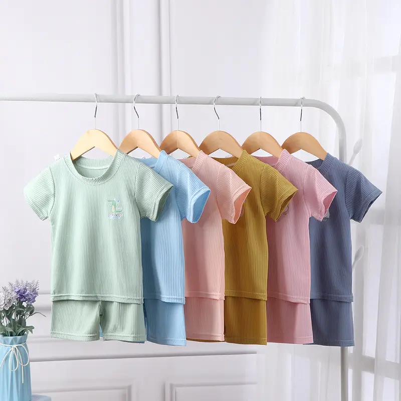 Light Blue Kids Summer T-Shirt & Shorts Set - Image 9