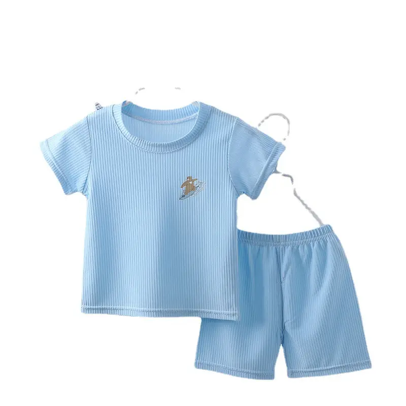 Light Blue Kids Summer T-Shirt & Shorts Set - Image 11