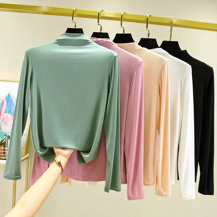 Black Long Sleeve Collar T-Shirt Women Spring Autumn - Image 13