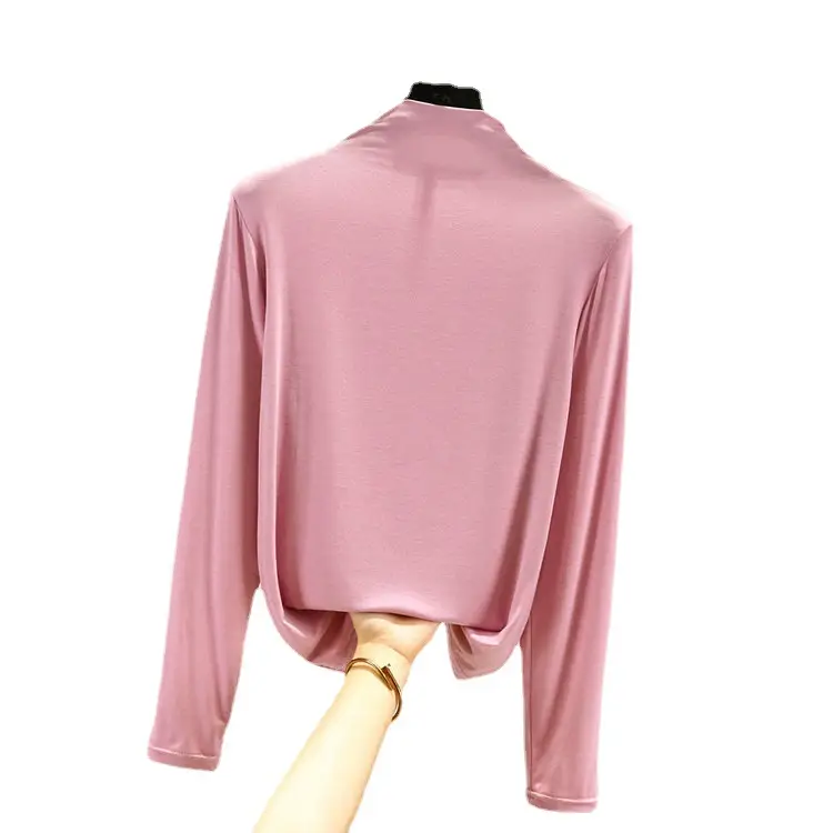 Black Long Sleeve Collar T-Shirt Women Spring Autumn - Image 16