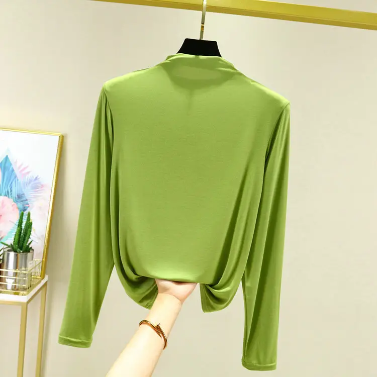 Black Long Sleeve Collar T-Shirt Women Spring Autumn - Image 6