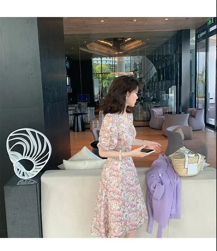 2024 Floral Chiffon V-Neck Dress for Women — feature 10