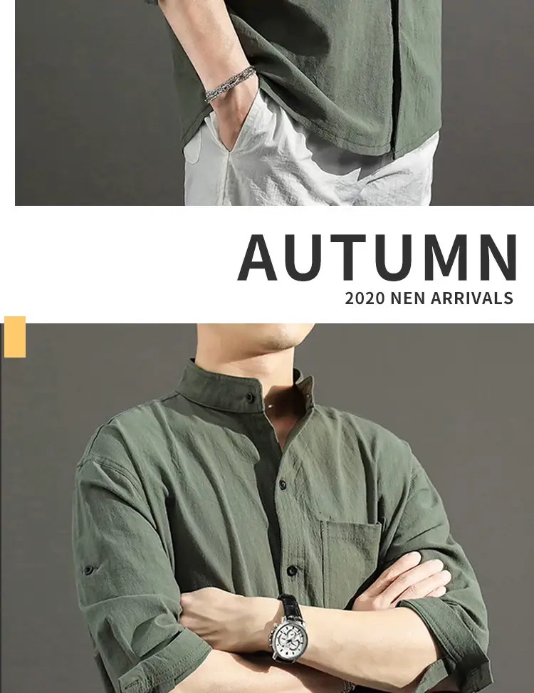 Men's White Linen Button-Up Shirt Loose Fit — feature 14