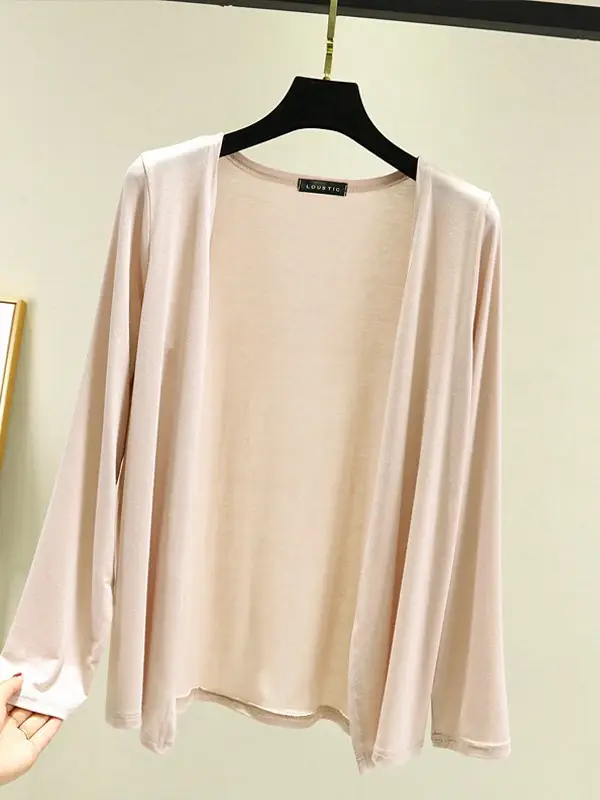Women's Light Blue Modal Shoulder Cardigan 2023 Summer - Image 10