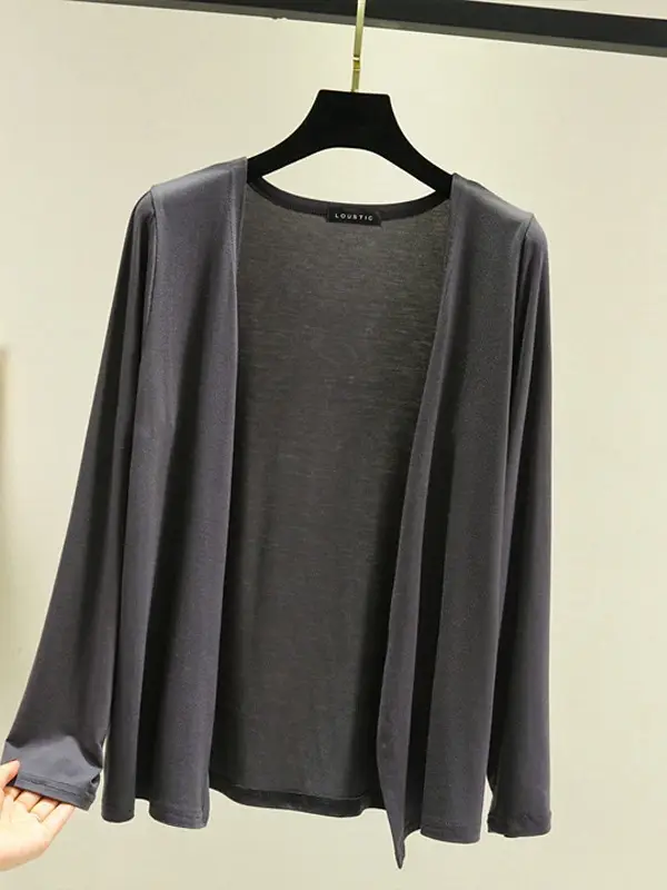 Women's Light Blue Modal Shoulder Cardigan 2023 Summer - Image 11