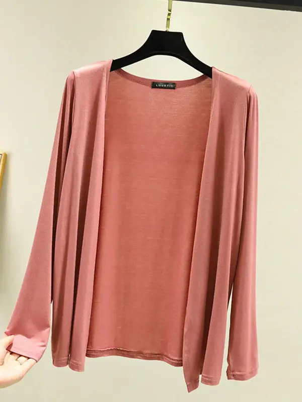 Women's Light Blue Modal Shoulder Cardigan 2023 Summer - Image 12