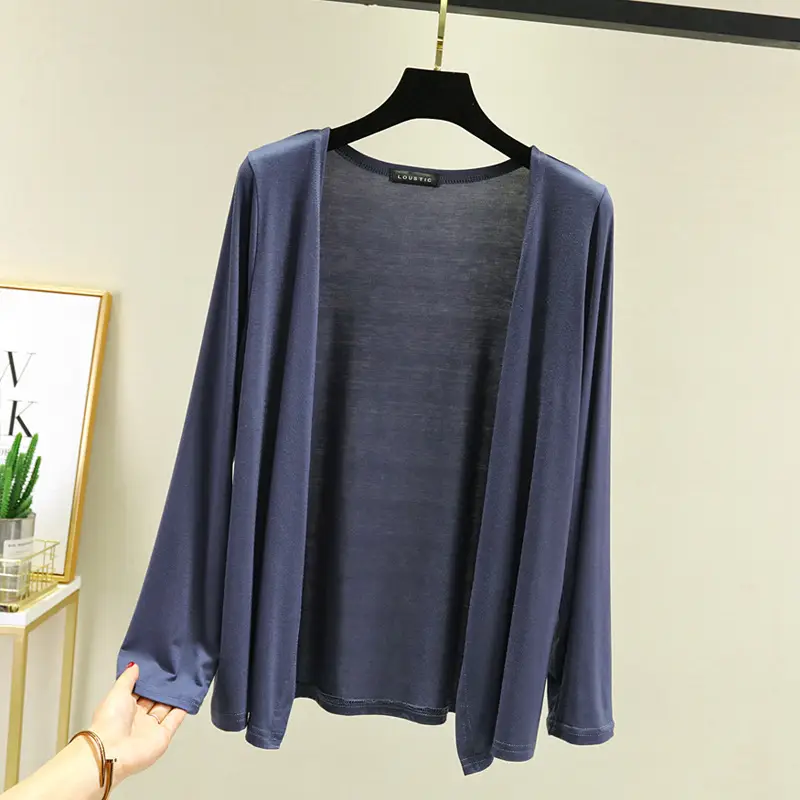Women's Light Blue Modal Shoulder Cardigan 2023 Summer - Image 5