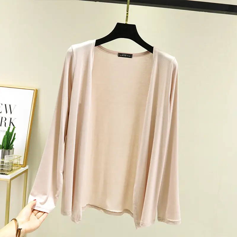 Women's Light Blue Modal Shoulder Cardigan 2023 Summer - Image 7