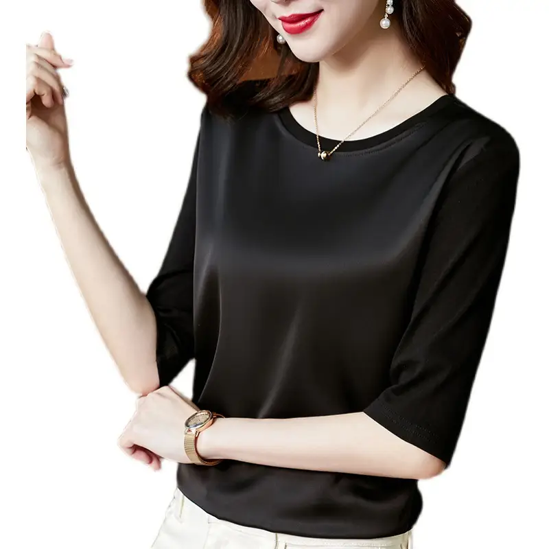 2021 White Satin Crewneck T-Shirt Large - Image 10
