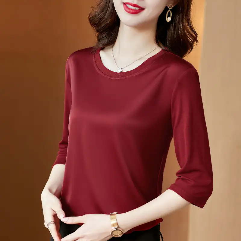 2021 White Satin Crewneck T-Shirt Large - Image 5