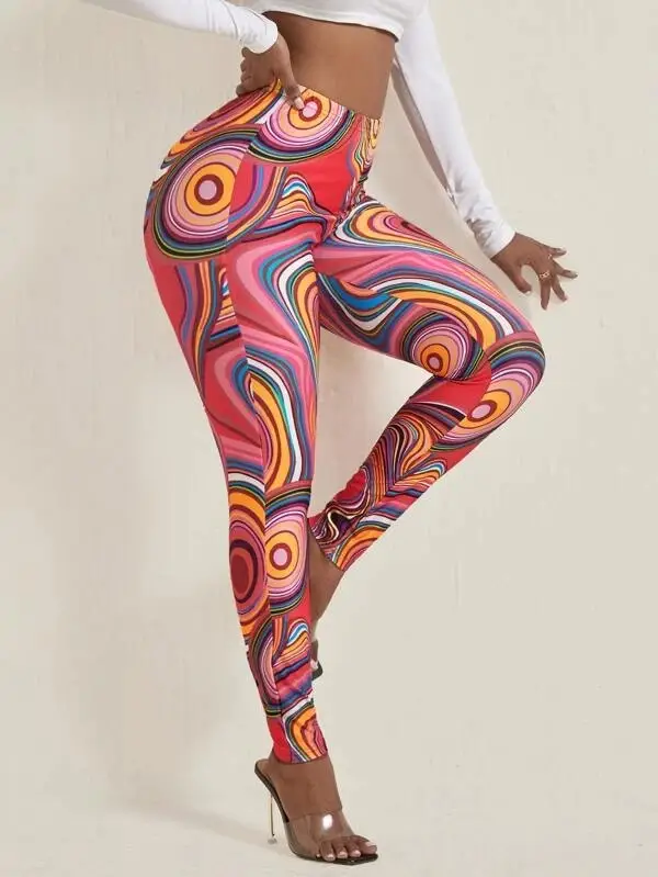 Joker Stretch Korean Letter Leggings White - Image 12