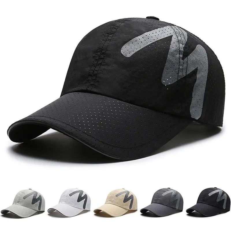 Men's Black Reflective Baseball Cap Sandwich Design