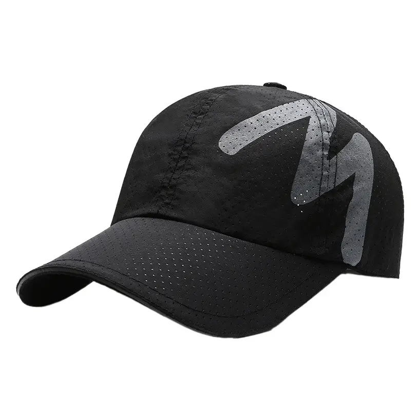 Men's Black Reflective Baseball Cap Sandwich Design