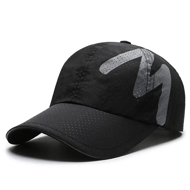 Men's Black Reflective Baseball Cap Sandwich Design