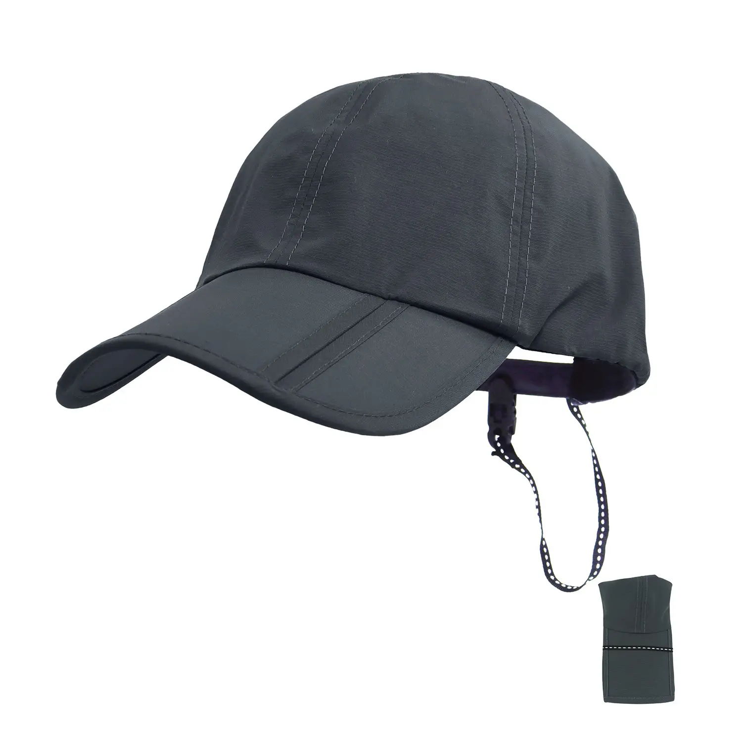 Black Foldable Rainproof Cap for Outdoor Travel - Image 7