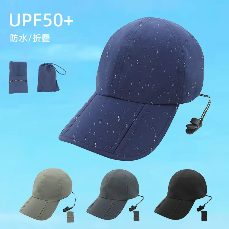 Black Foldable Rainproof Cap for Outdoor Travel - Image 8