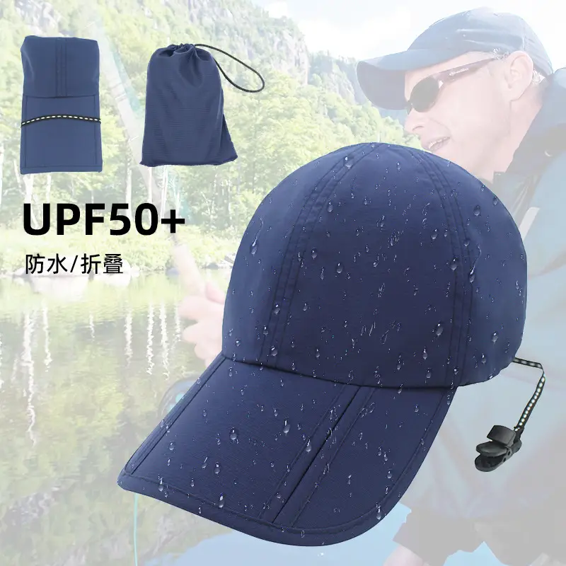 Black Foldable Rainproof Cap for Outdoor Travel - Image 9