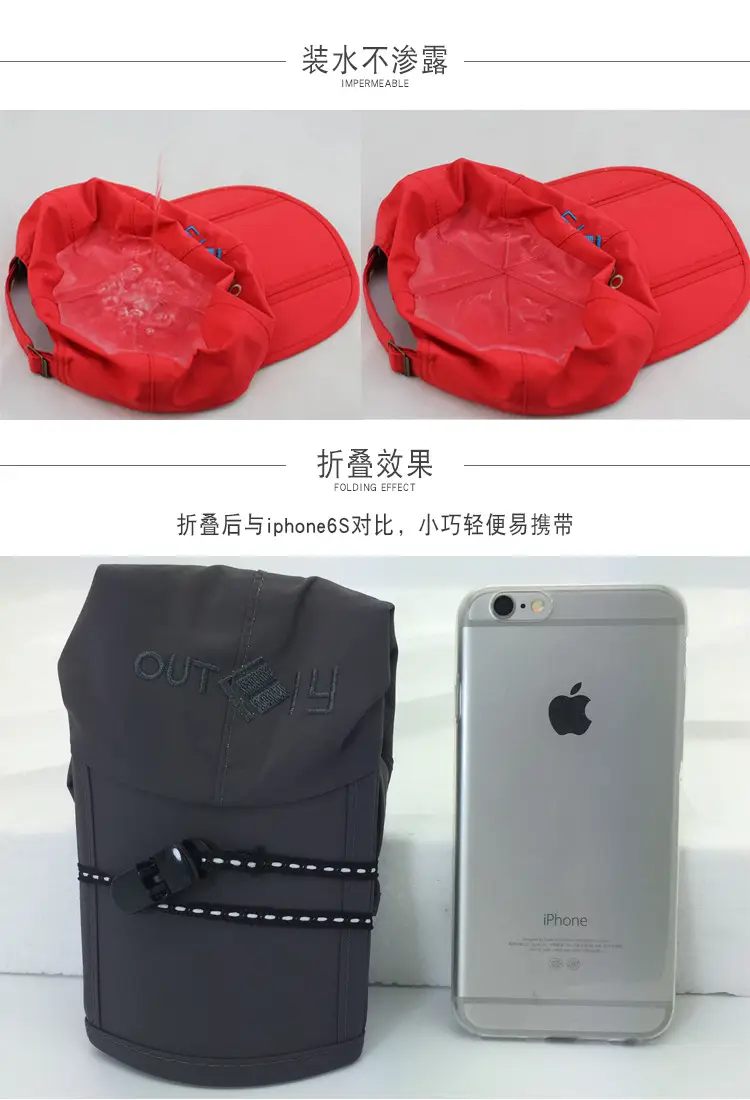 Black Foldable Rainproof Cap for Outdoor Travel — feature 11