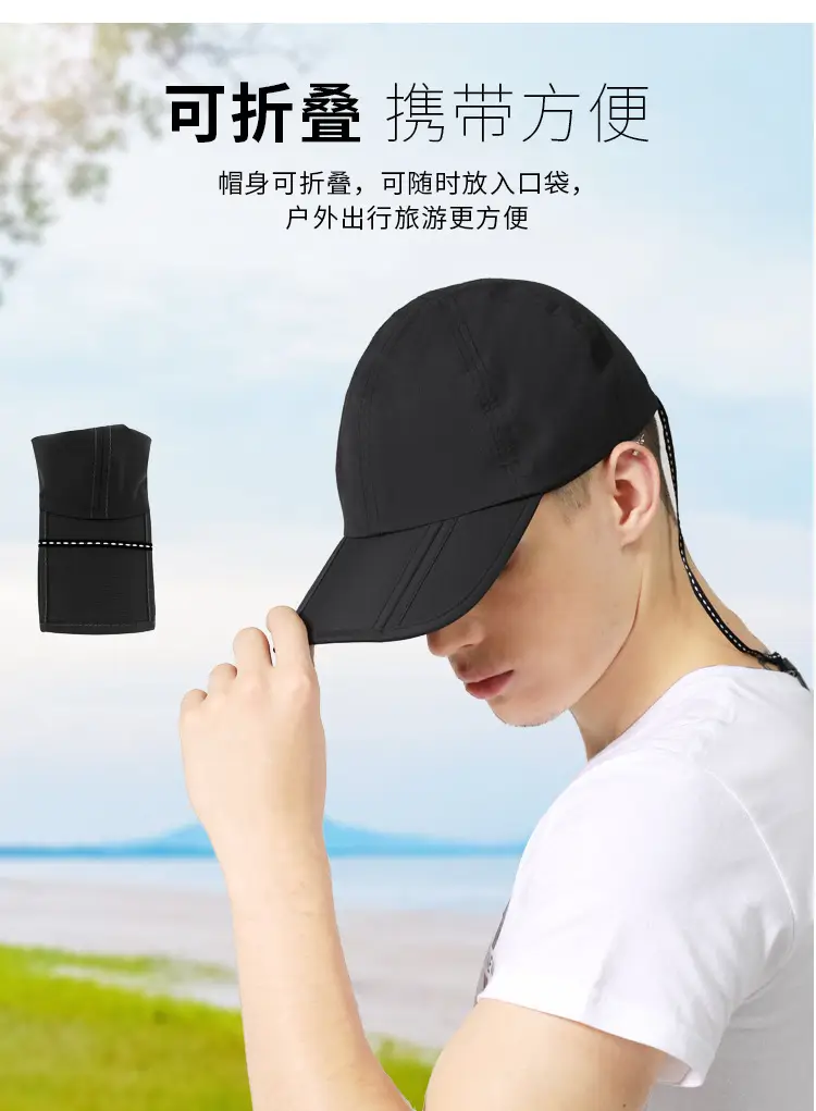 Black Foldable Rainproof Cap for Outdoor Travel — feature 13