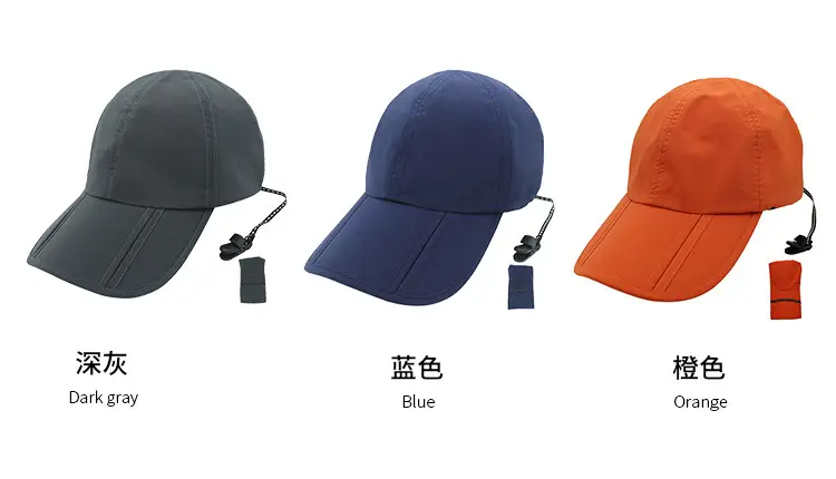 Black Foldable Rainproof Cap for Outdoor Travel — feature 15