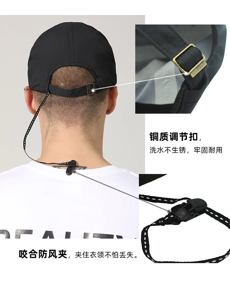 Black Foldable Rainproof Cap for Outdoor Travel — feature 20