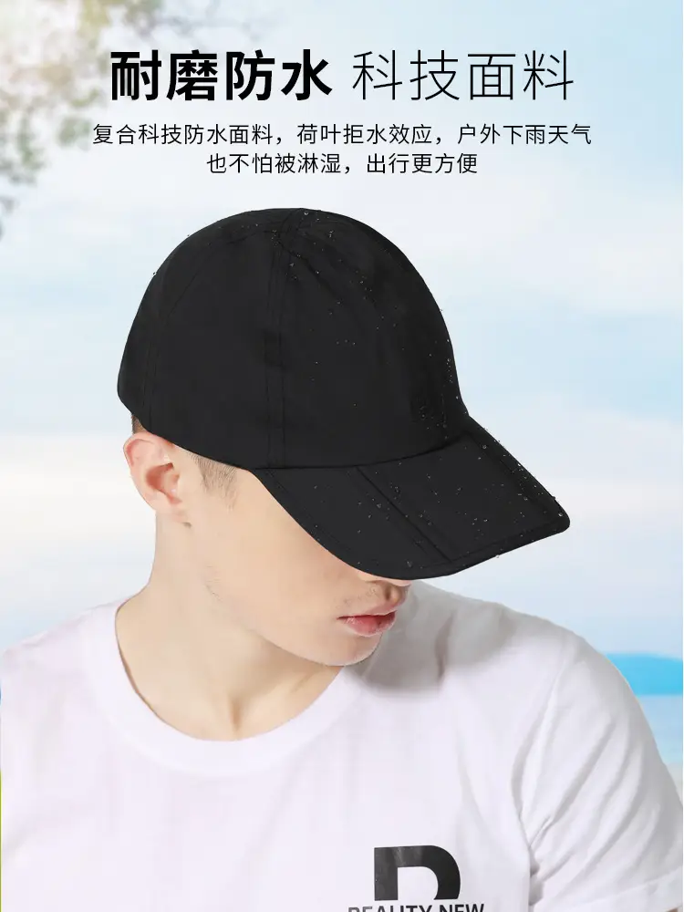 Black Foldable Rainproof Cap for Outdoor Travel — feature 8