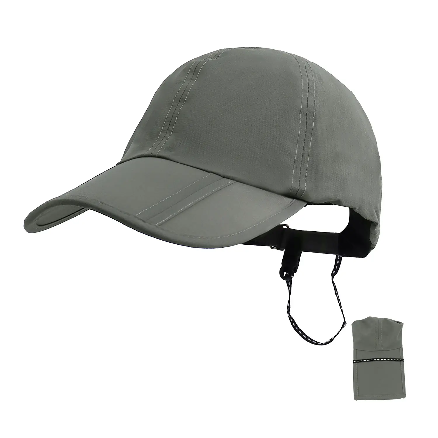 Black Foldable Rainproof Cap for Outdoor Travel - Image 2