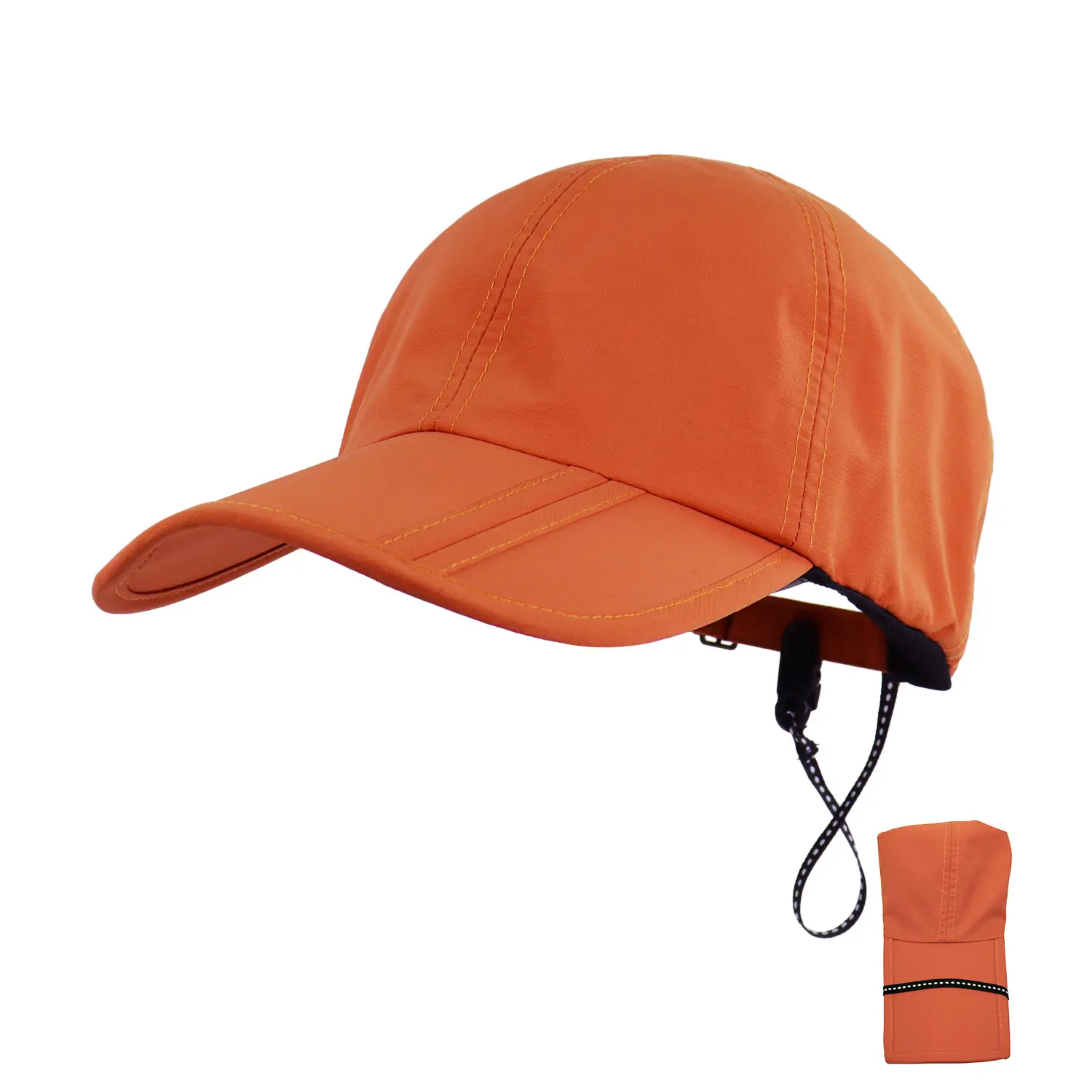 Black Foldable Rainproof Cap for Outdoor Travel - Image 3