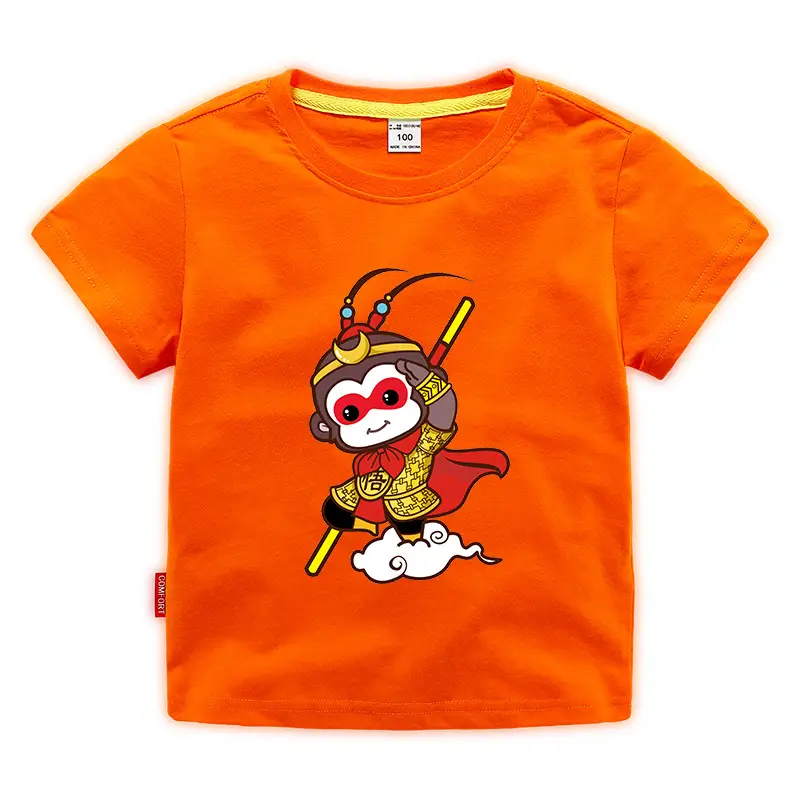 Red Cartoon Monkey T-Shirt for Boys 2024 Summer - Image 10
