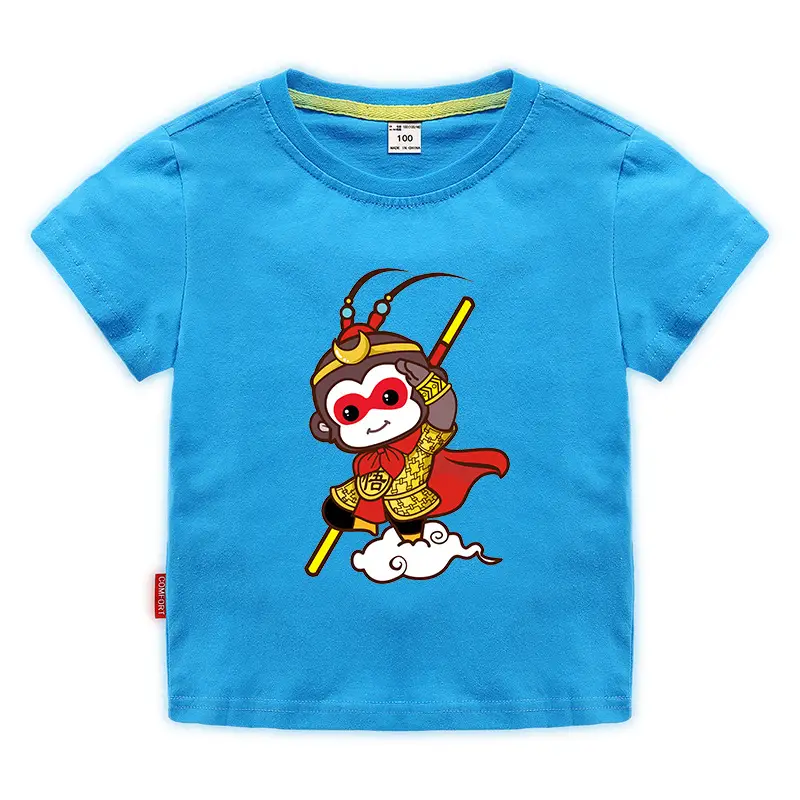 Red Cartoon Monkey T-Shirt for Boys 2024 Summer - Image 13
