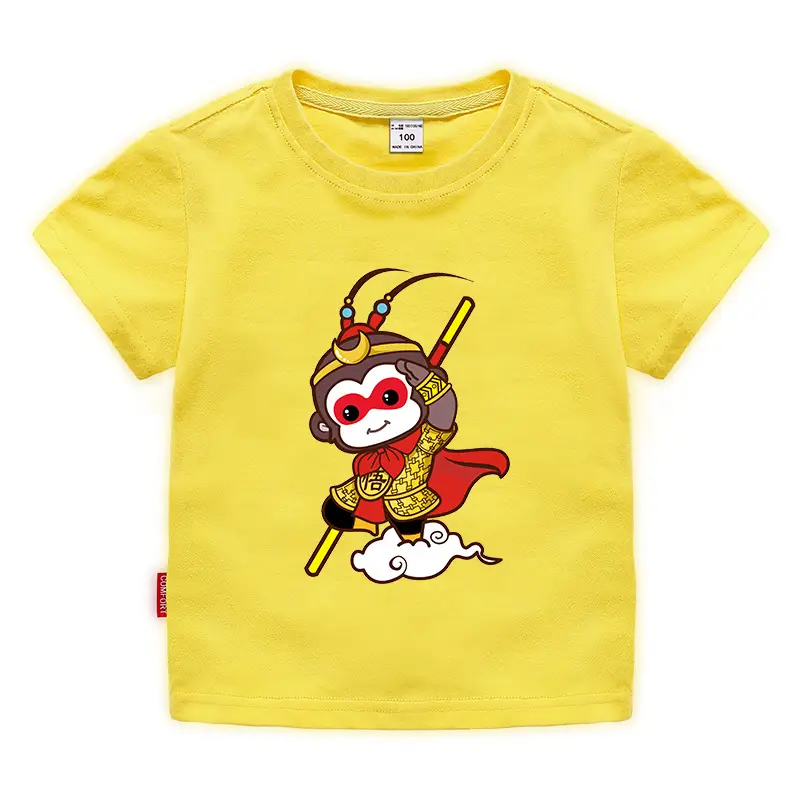 Red Cartoon Monkey T-Shirt for Boys 2024 Summer - Image 3