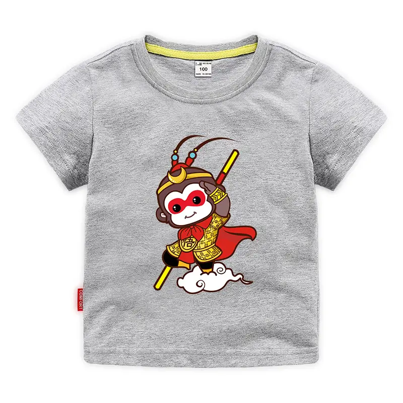 Red Cartoon Monkey T-Shirt for Boys 2024 Summer - Image 5