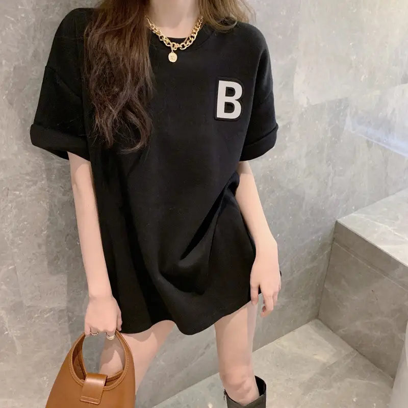 Women 2Pc White B Printed T-Shirt with Fur Bag - Image 6