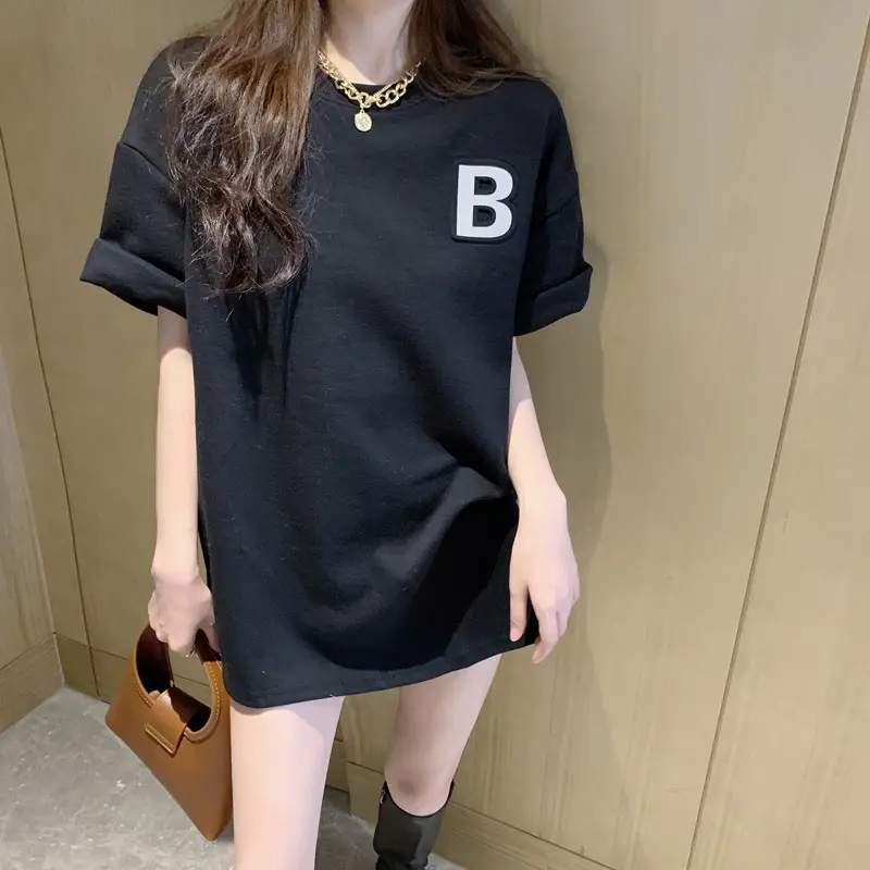 Women 2Pc White B Printed T-Shirt with Fur Bag — feature 14