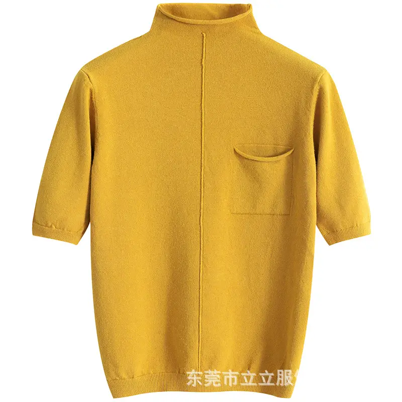 Black Korean Style Mid-Sleeve Pullover Top for Women