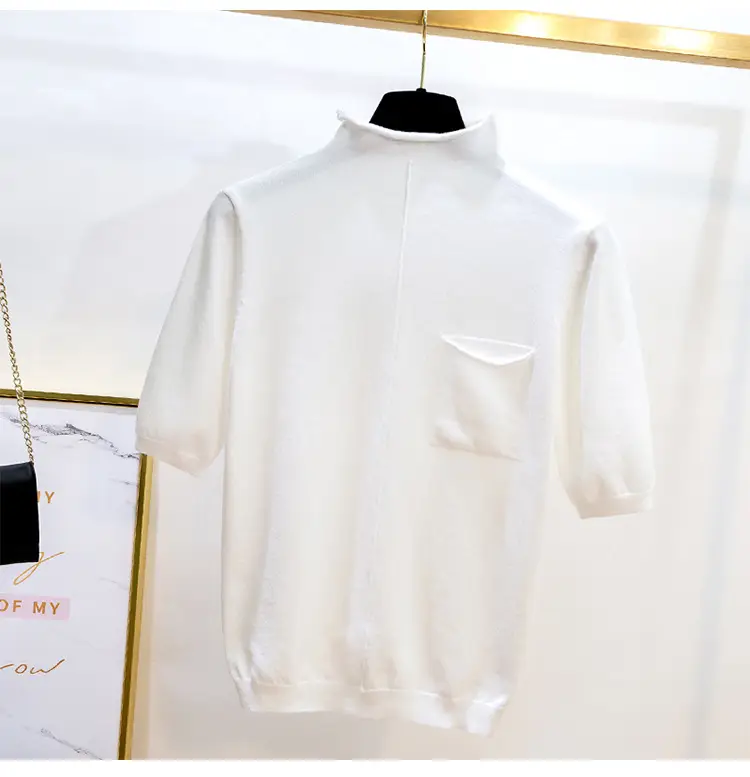 Black Korean Style Mid-Sleeve Pullover Top for Women — feature 11