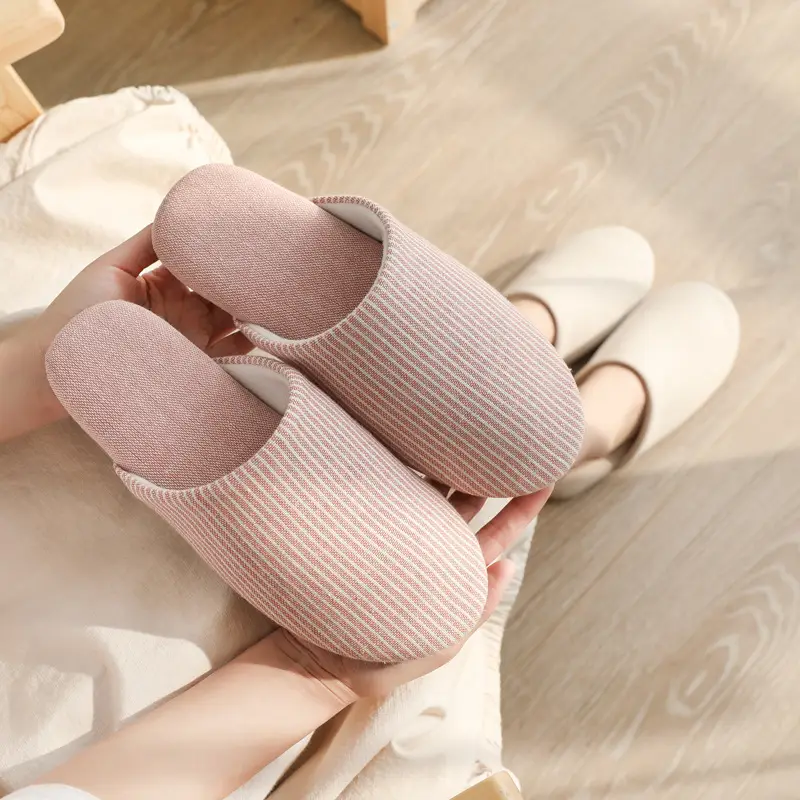 Japanese-Style Floor Slippers for Men, Wooden Floor Indoor Soft-Soled Shoes, Suitable for All Seasons, Autumn and Winter, Machine Washable Cloth-Soled Cotton Slippers for Women, Silent - Image 9