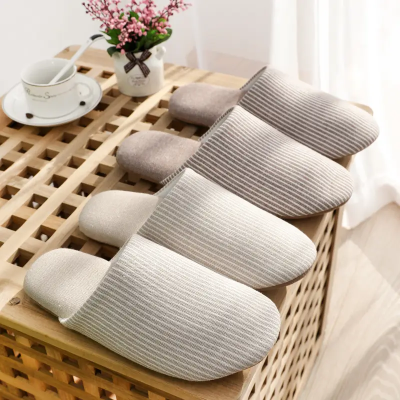 Japanese-Style Floor Slippers for Men, Wooden Floor Indoor Soft-Soled Shoes, Suitable for All Seasons, Autumn and Winter, Machine Washable Cloth-Soled Cotton Slippers for Women, Silent - Image 12