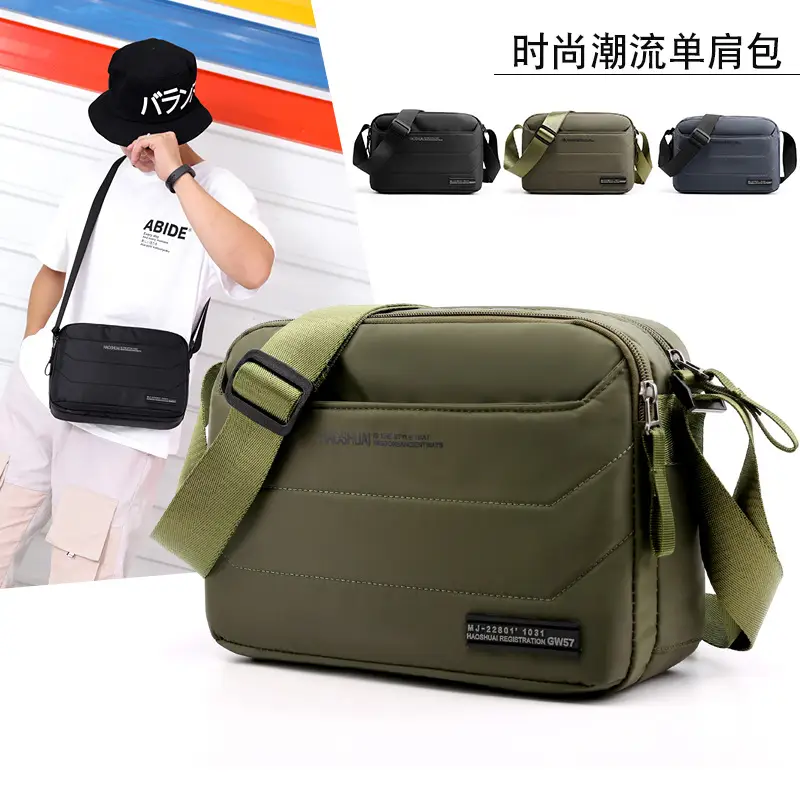 Men's Black Nylon Crossbody Bag for 2024