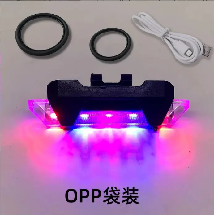 Wholesale mountain bike light riding tail light USB rechargeable light rear warning light night bike equipment bicycle tail light
