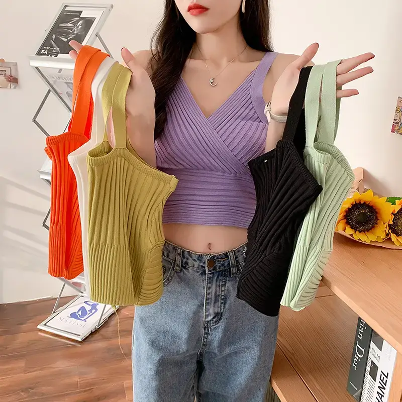 White Slim Fit Navel Camisole Summer Top for Women — feature 17