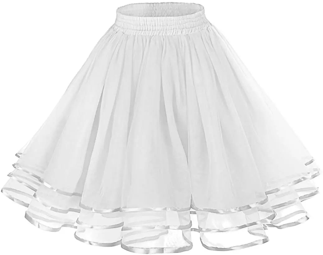 Red Three-Layer Ribbon Support Skirt for Girls - Image 15