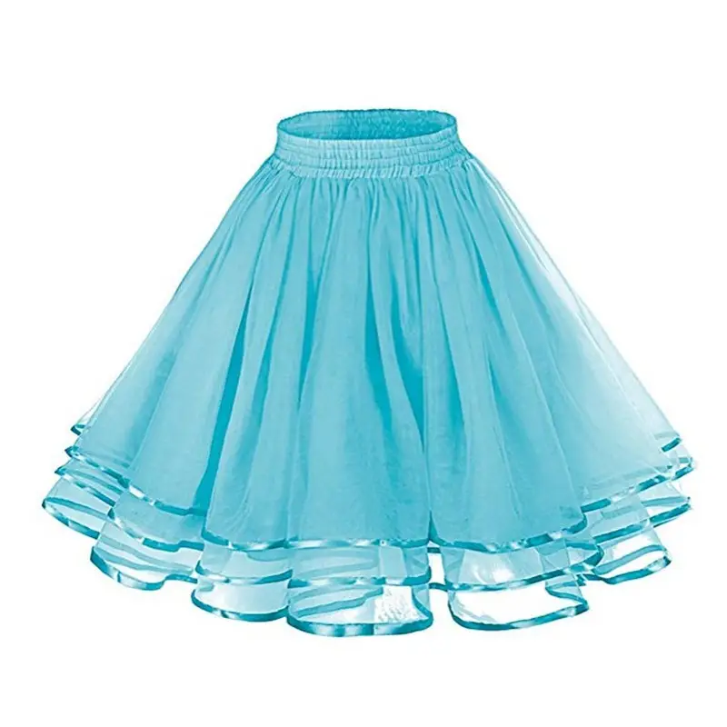 Red Three-Layer Ribbon Support Skirt for Girls - Image 9