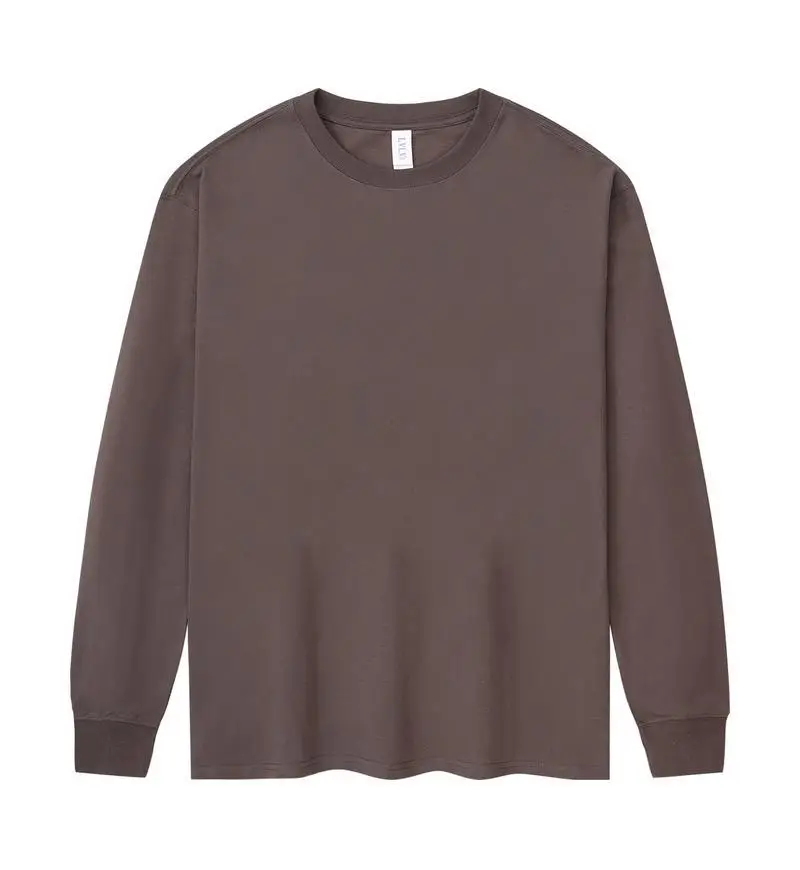 Men Navy Blue Cotton Long Sleeve T-Shirt 230g - Image 14