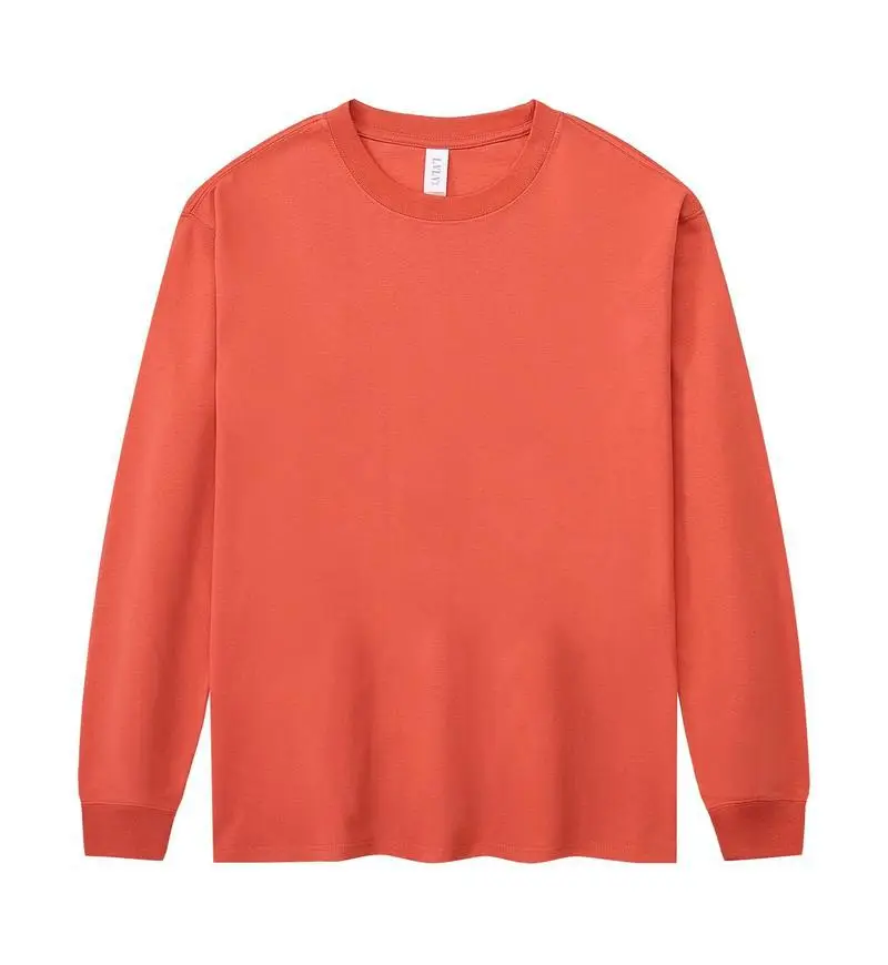 Men Navy Blue Cotton Long Sleeve T-Shirt 230g - Image 18